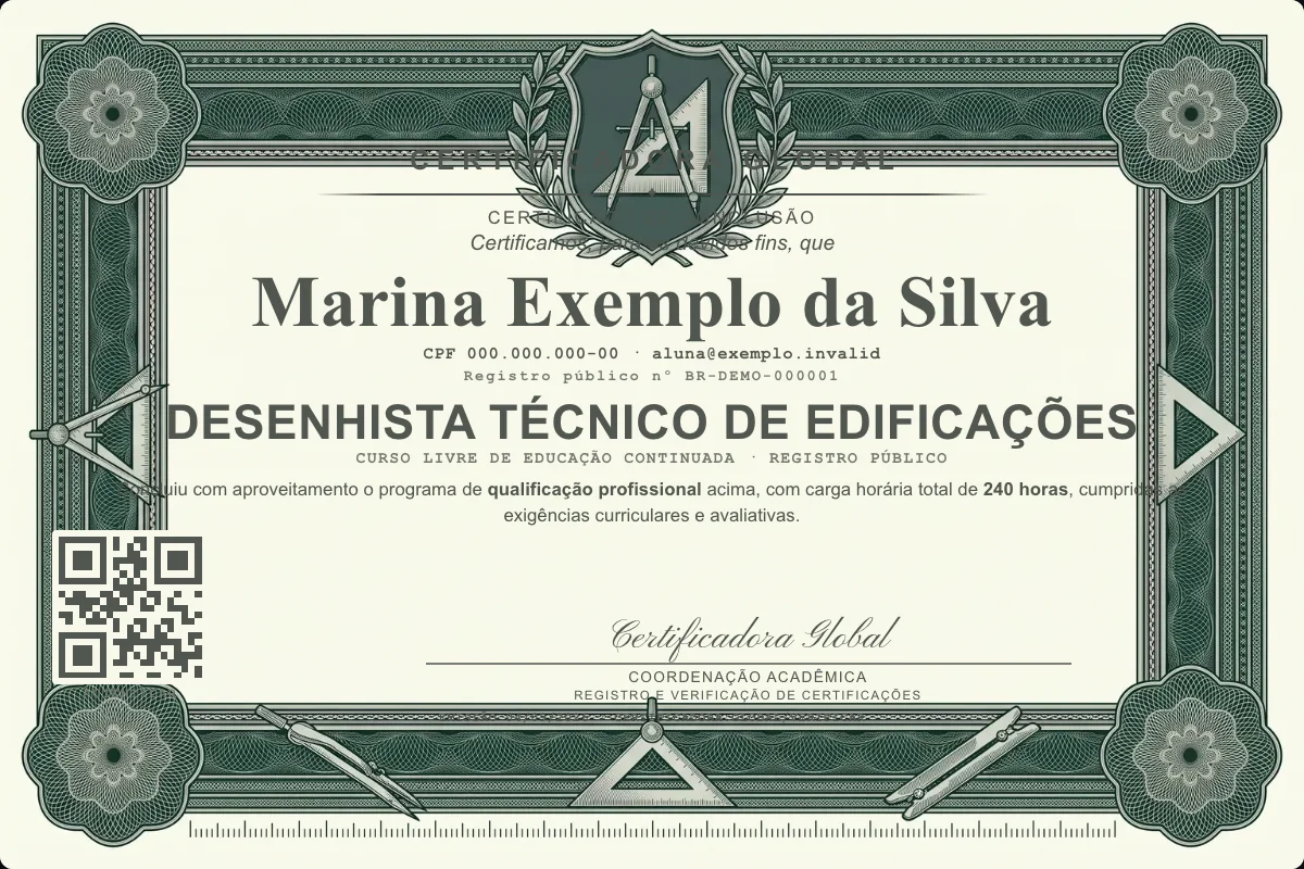 Capa do curso Desenhista Técnico de Edificações