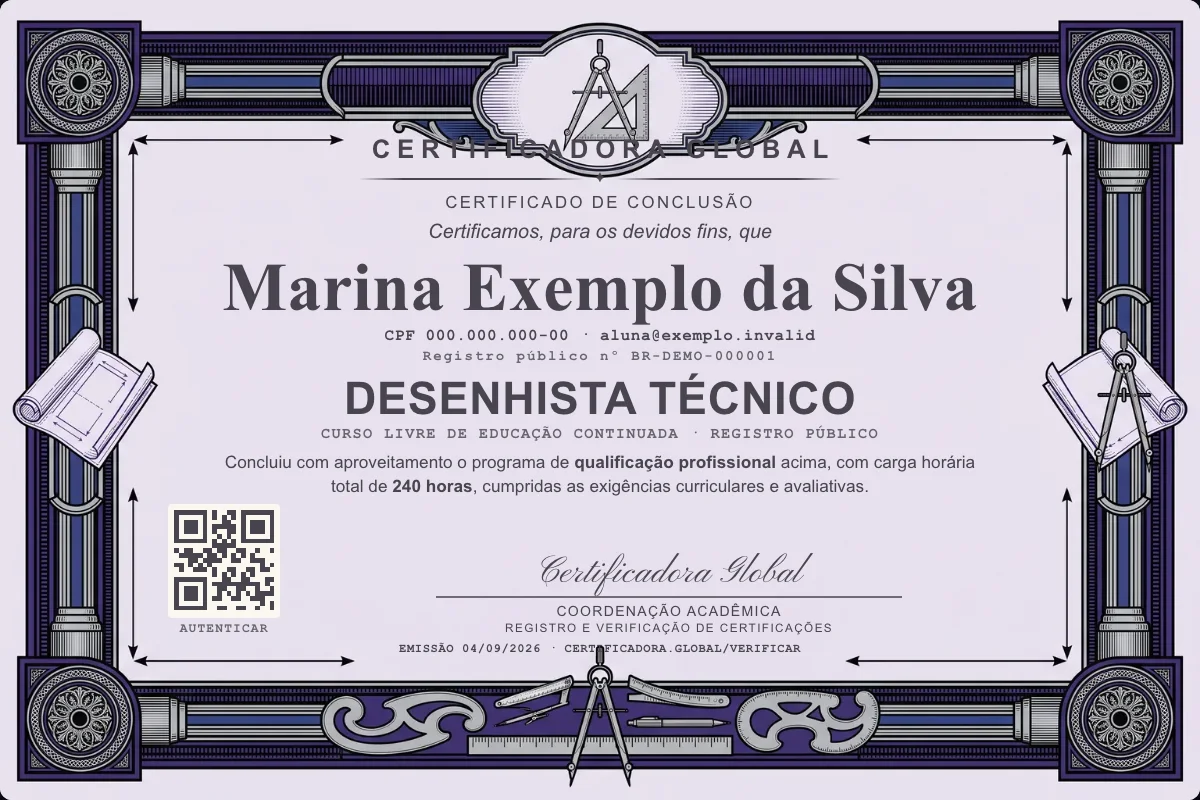 Capa do curso Desenhista Técnico