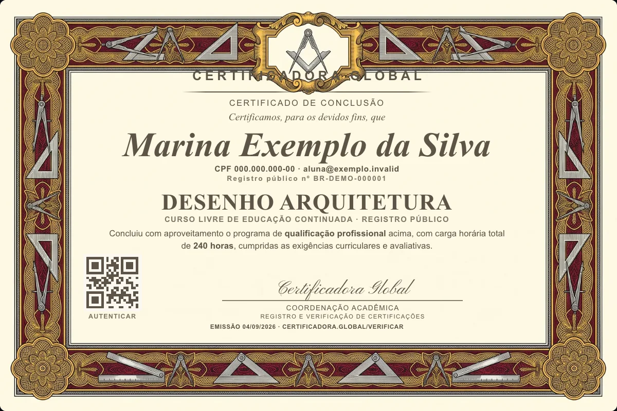 Capa do curso Desenho Arquitetura