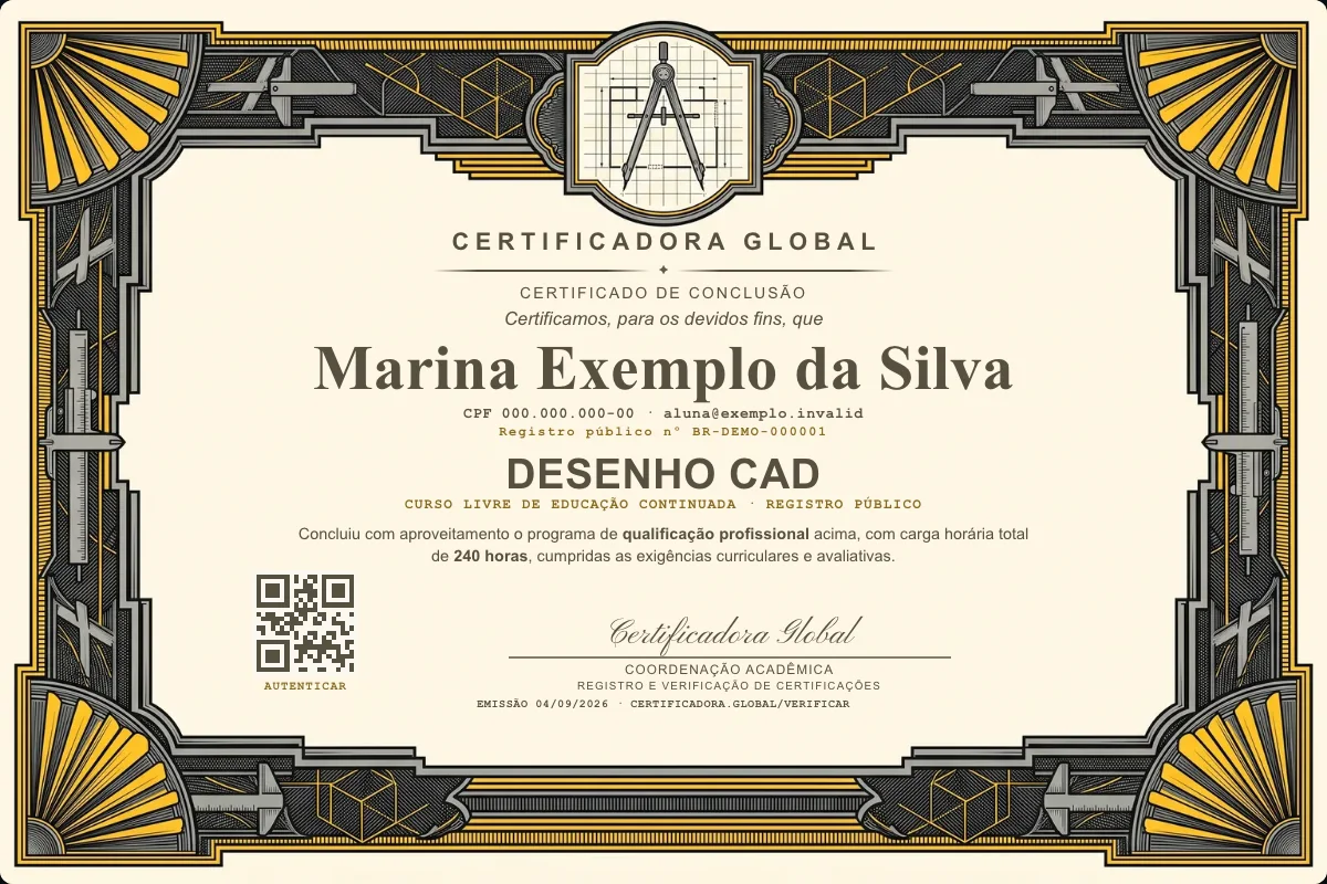 Capa do curso Desenho CAD