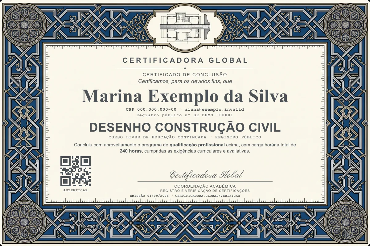 Capa do curso Desenho Construção Civil