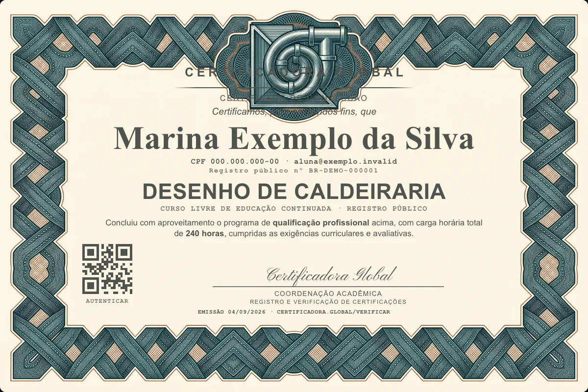 Capa do curso Desenho de Caldeiraria