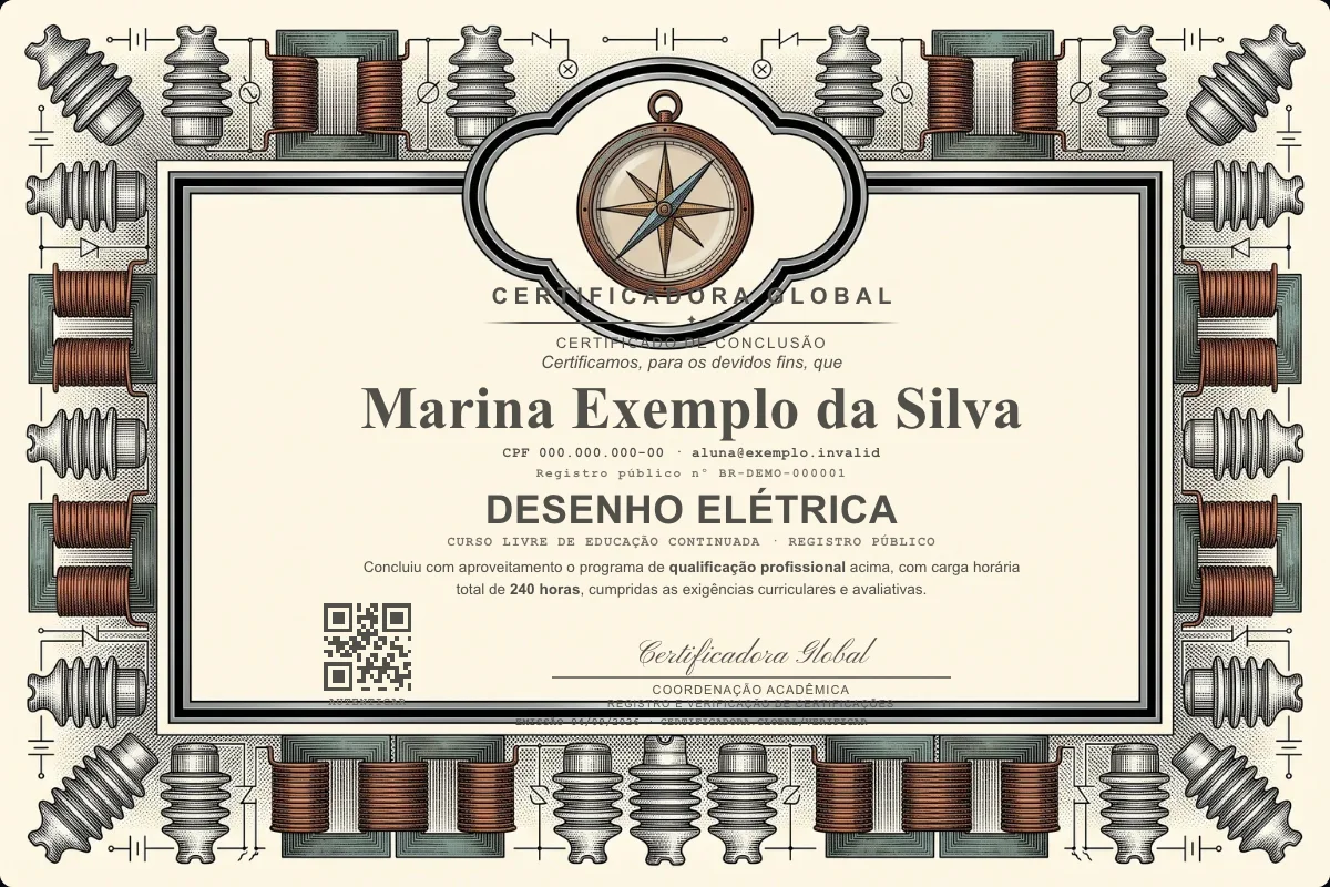 Capa do curso Desenho Elétrica