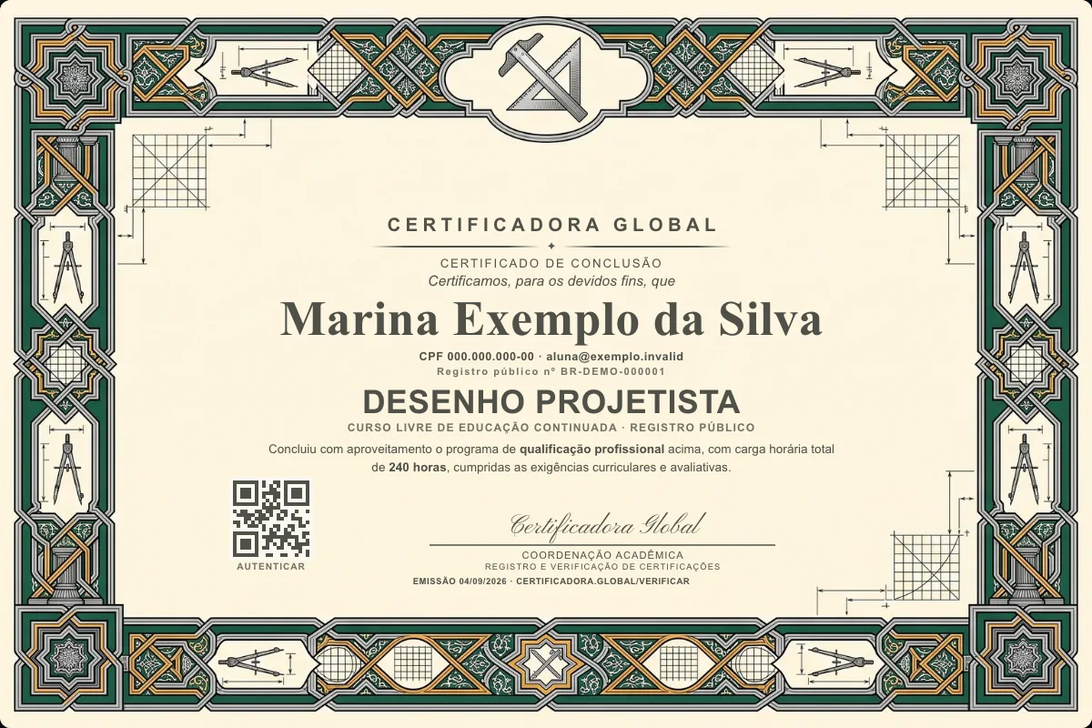 Capa do curso Desenho Projetista