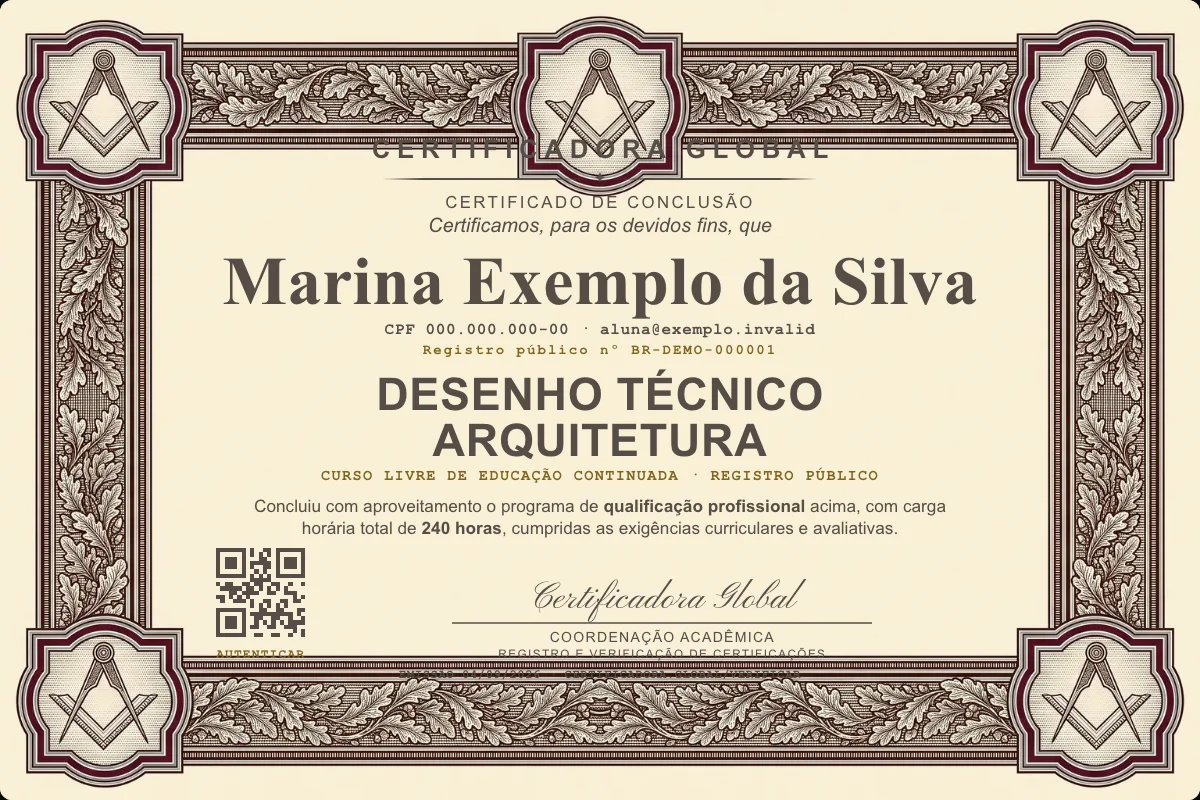 Capa do curso Desenho Técnico Arquitetura