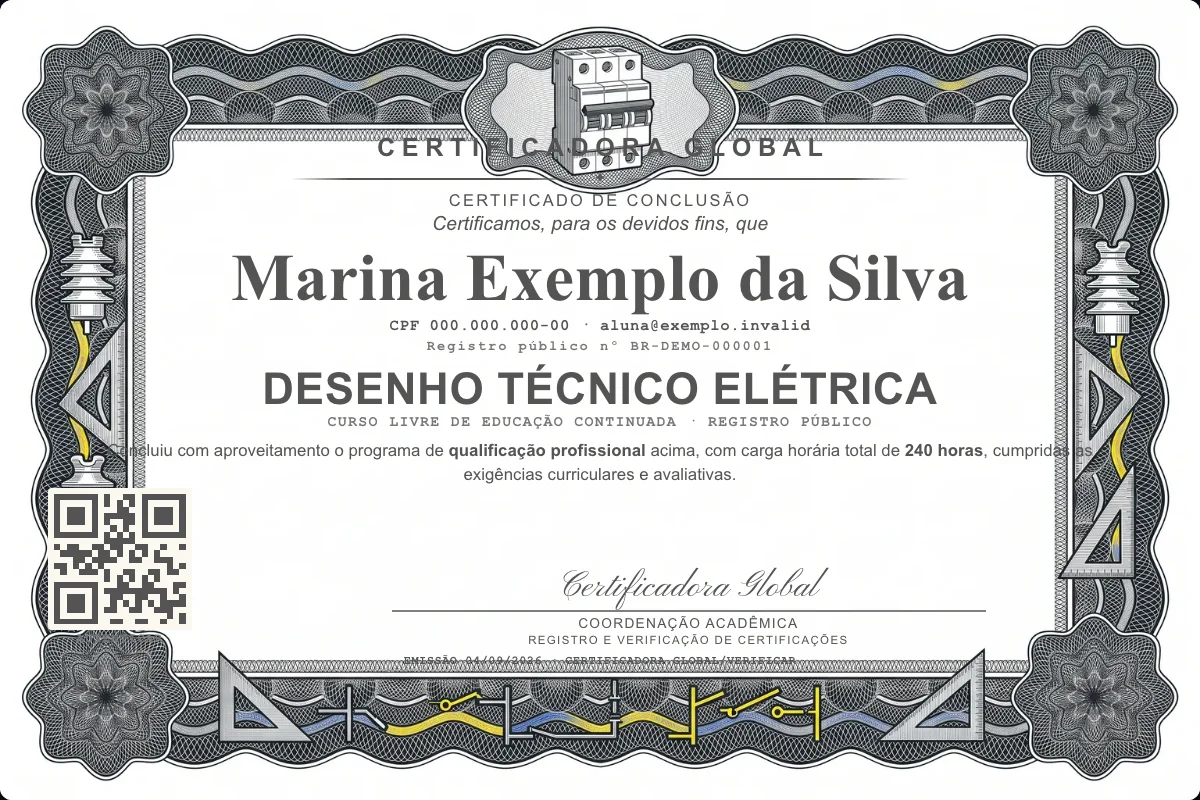 Capa do curso Desenho Técnico Elétrica