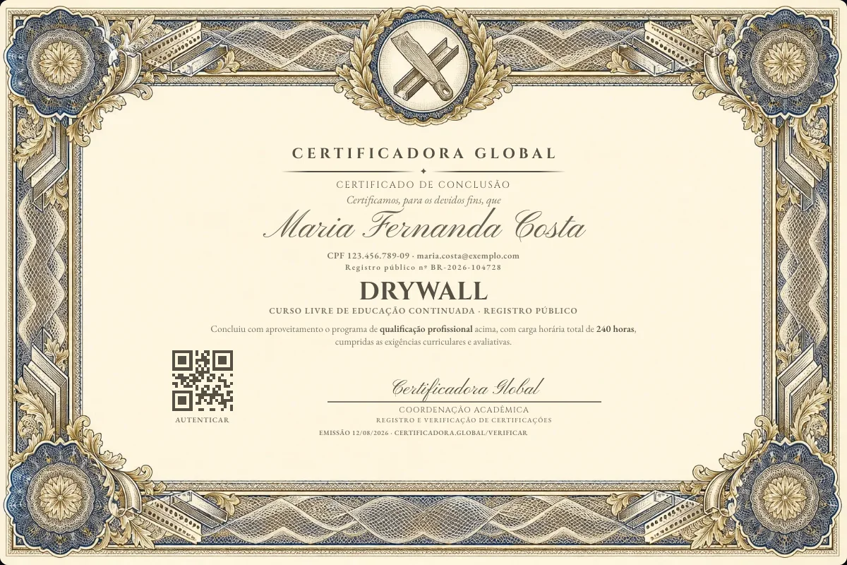 Capa do curso Drywall