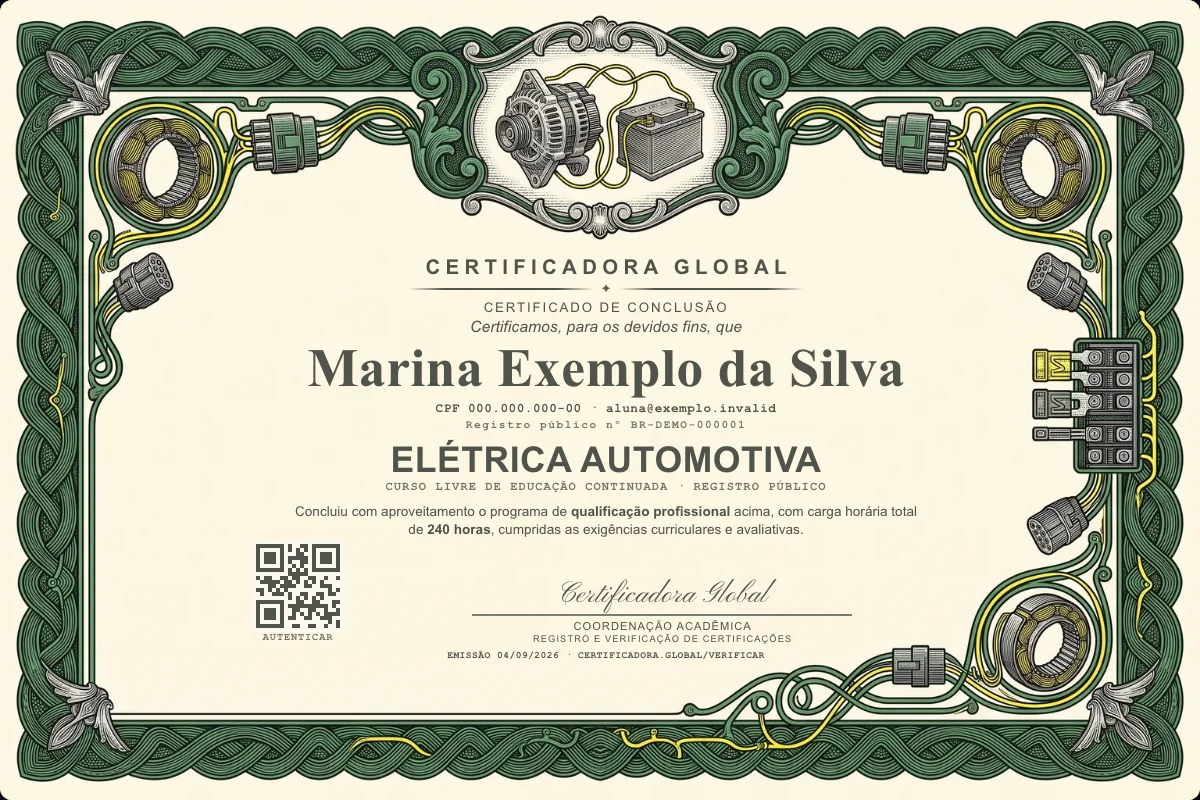 Capa do curso Elétrica Automotiva
