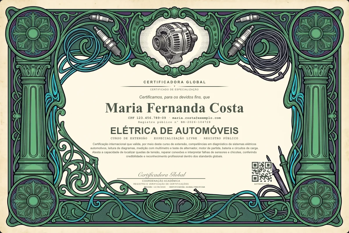 Capa do curso Elétrica de Automóveis