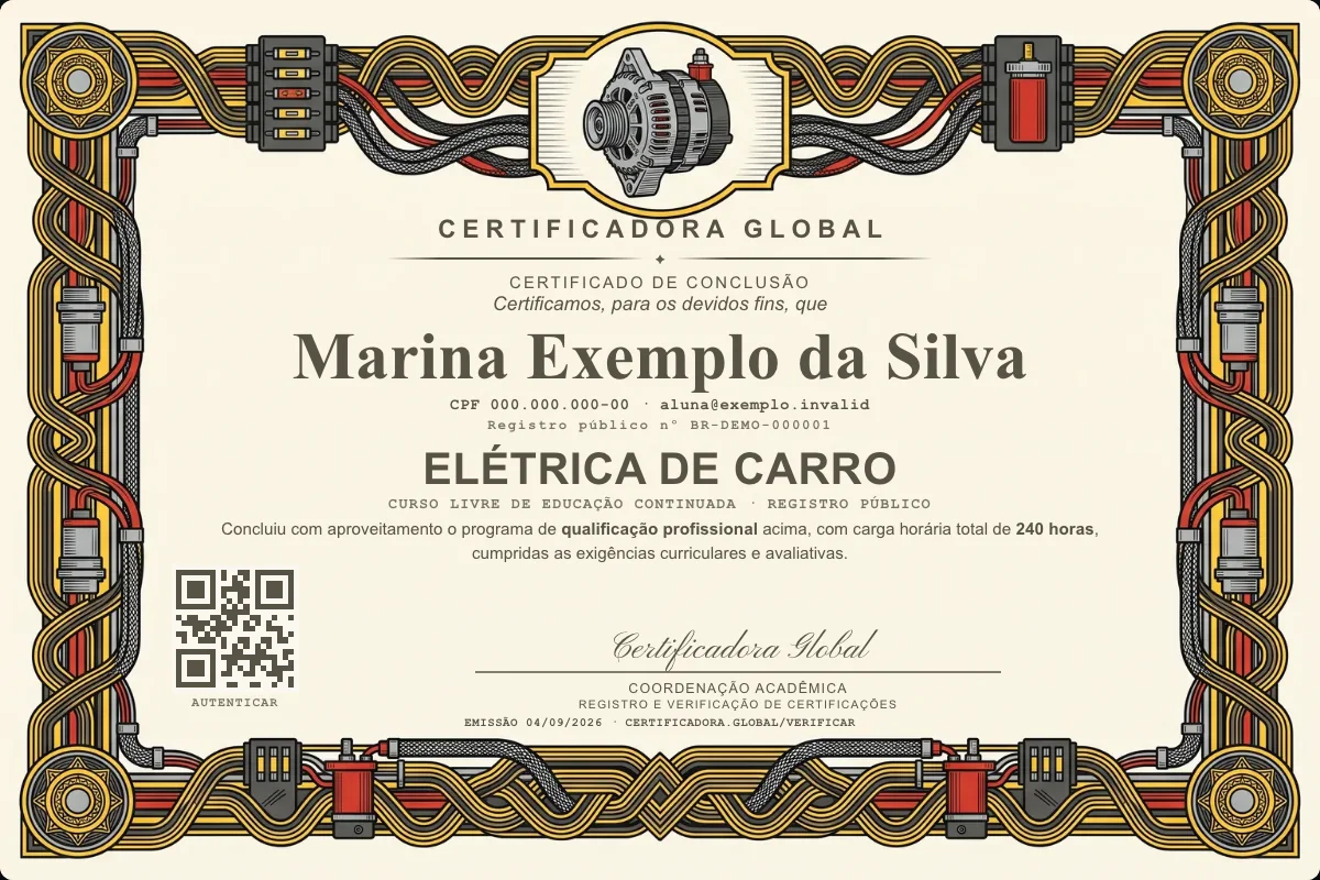 Capa do curso Elétrica de Carro