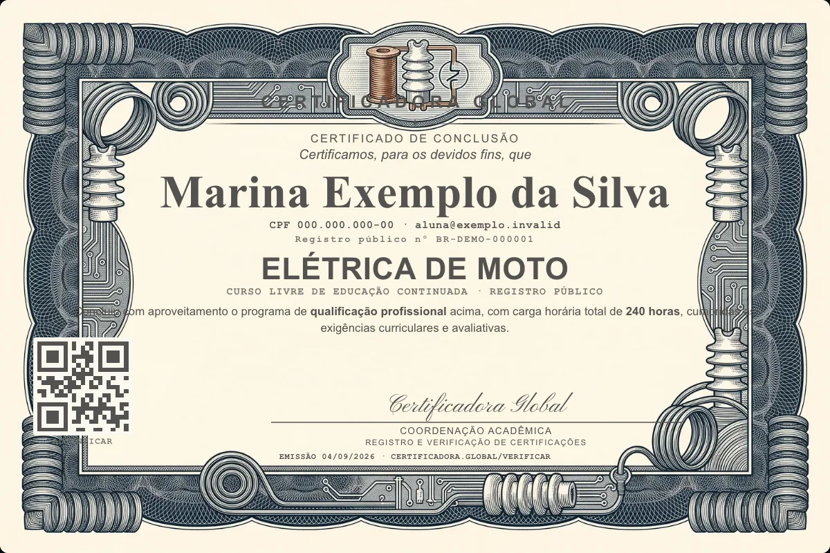 Capa do curso Elétrica de Moto