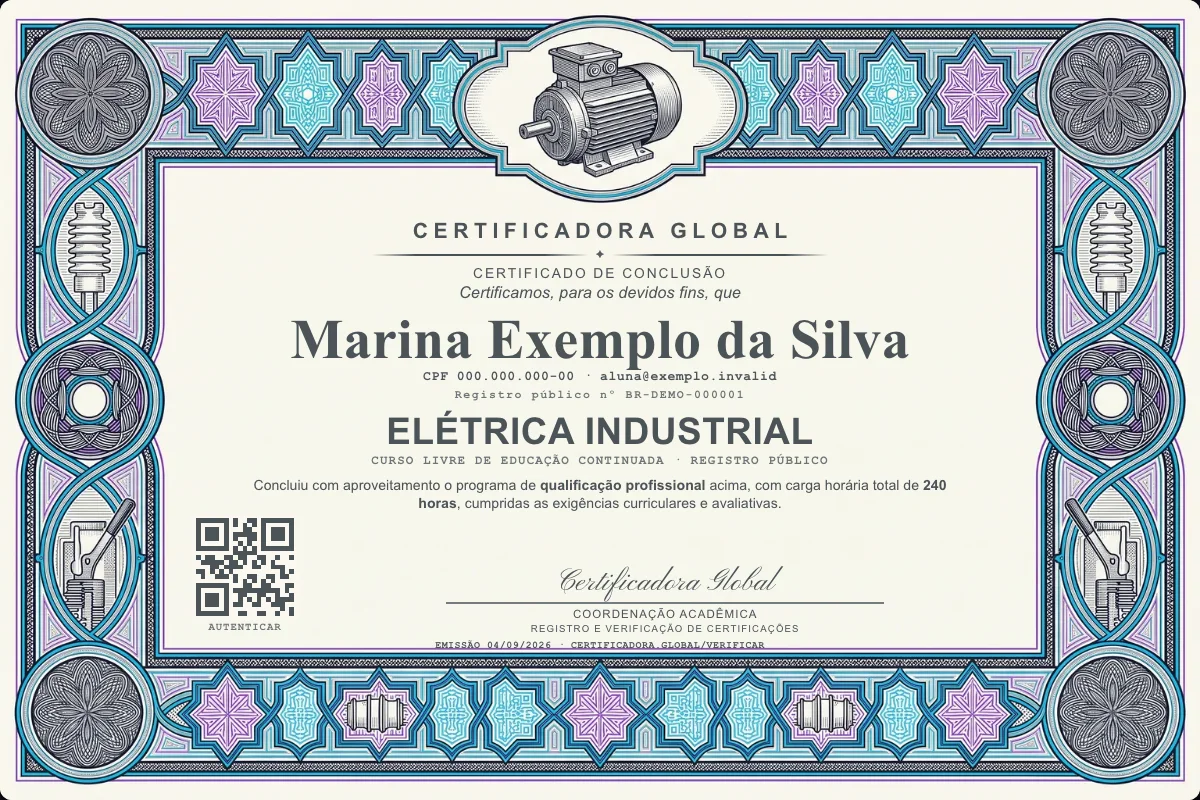 Capa do curso Elétrica Industrial