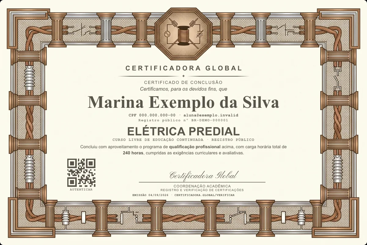 Capa do curso Elétrica Predial