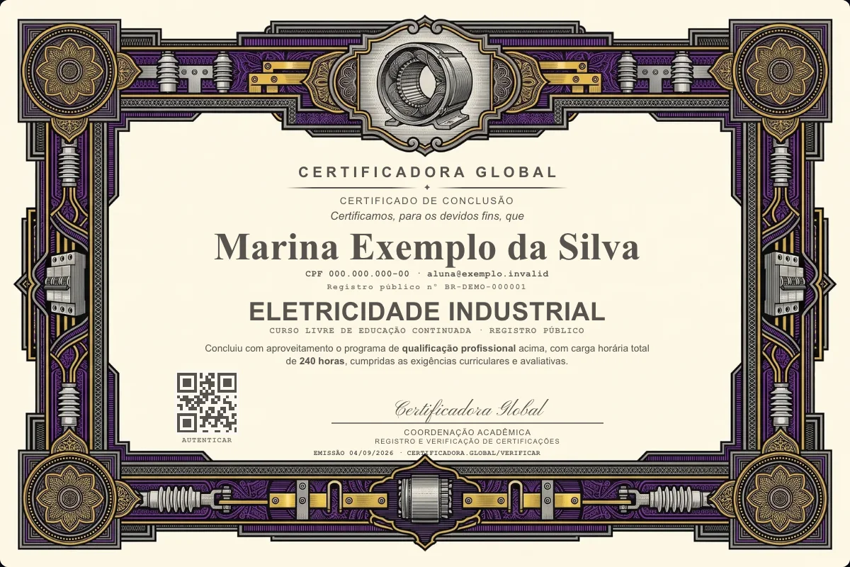 Capa do curso Eletricidade Industrial
