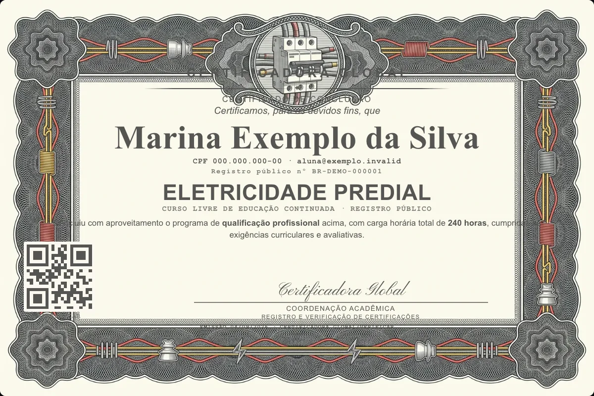 Capa do curso Eletricidade Predial