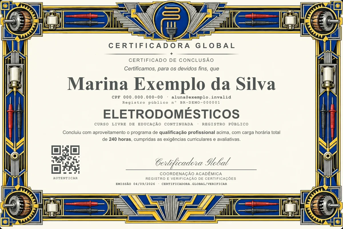 Capa do curso Eletrodomésticos