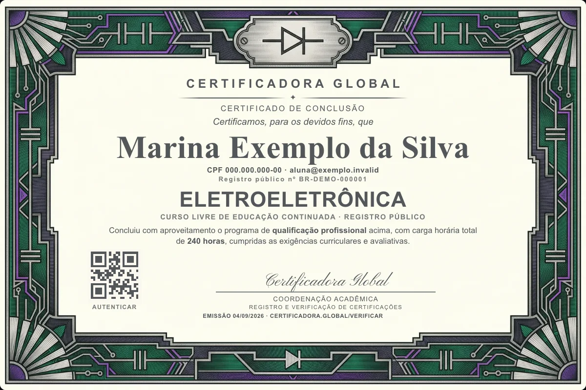 Capa do curso Eletroeletrônica