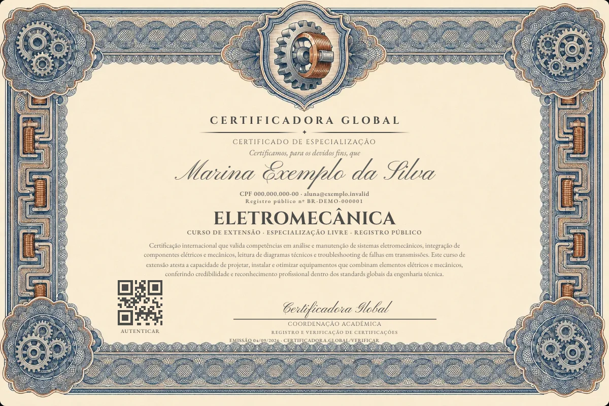 Capa do curso Eletromecânica