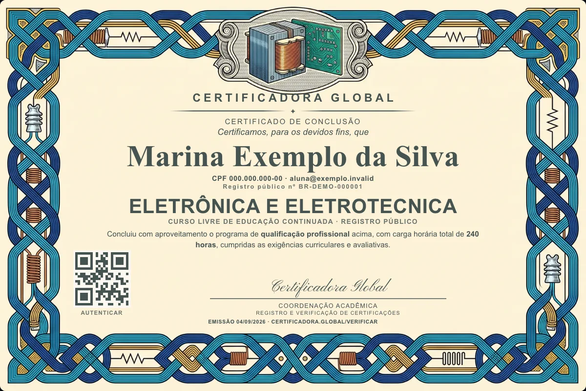 Capa do curso Eletrônica e Eletrotecnica
