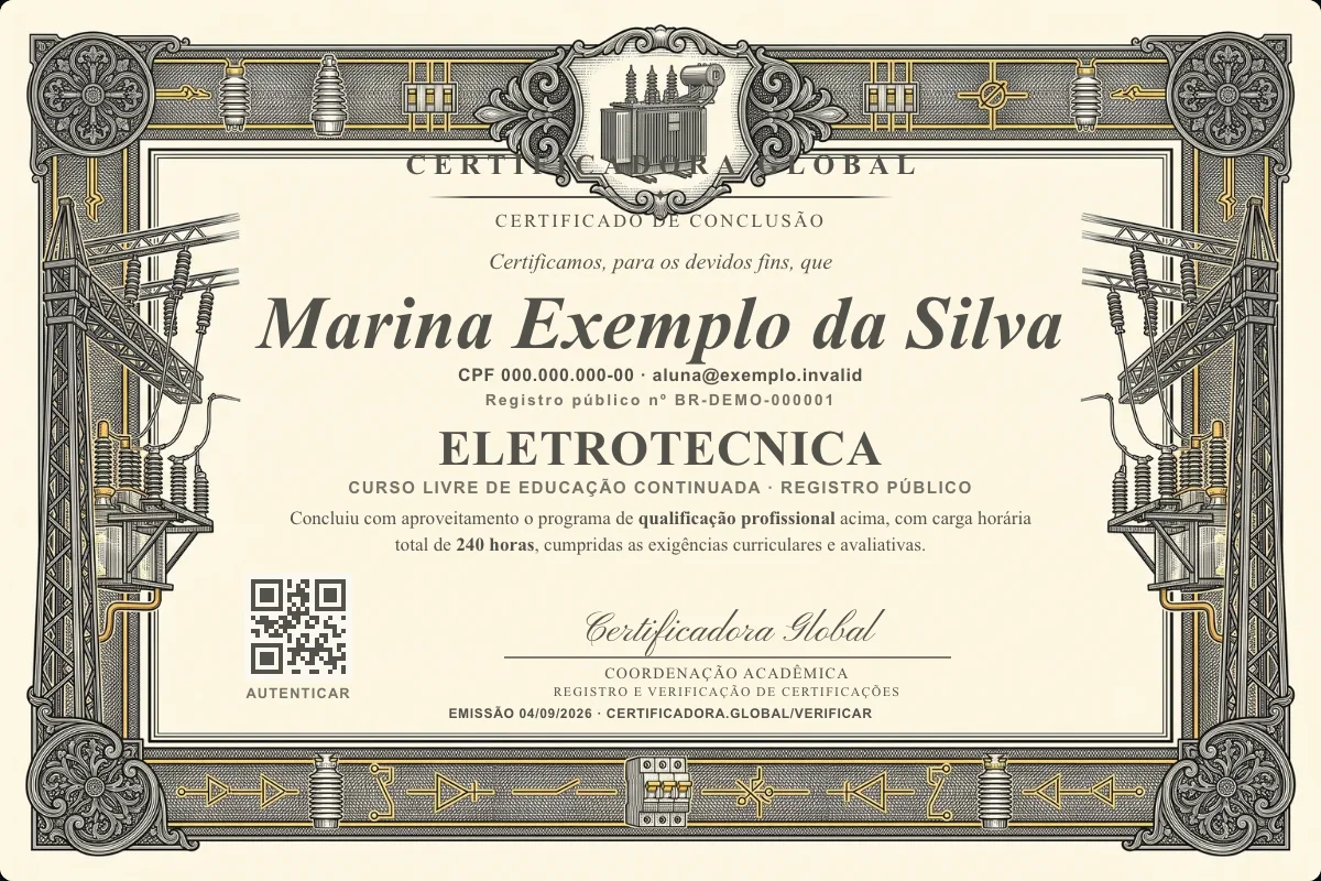 Capa do curso Eletrotecnica