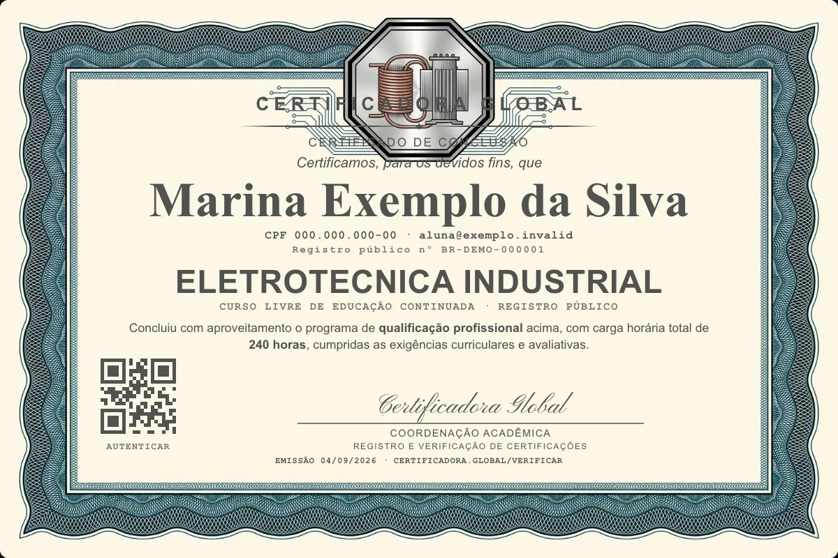Capa do curso Eletrotecnica Industrial