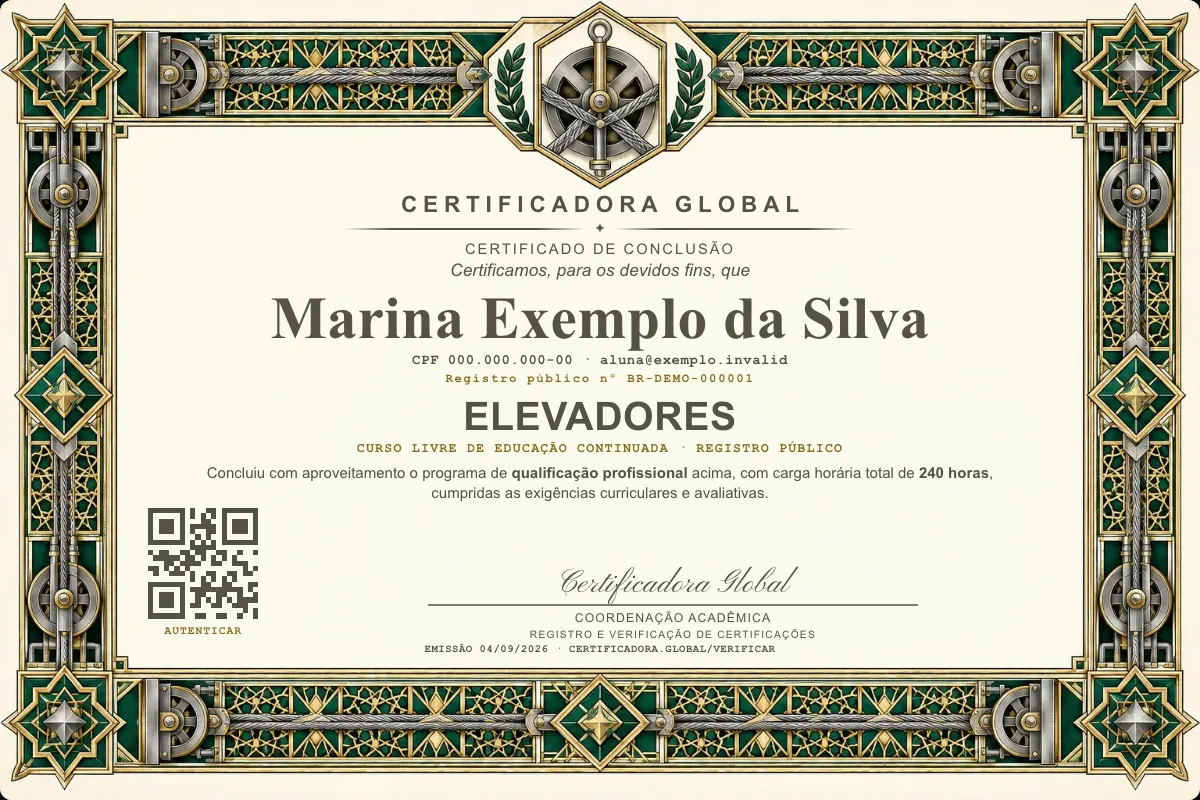 Capa do curso Elevadores
