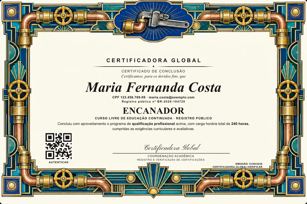 Capa do curso Encanador