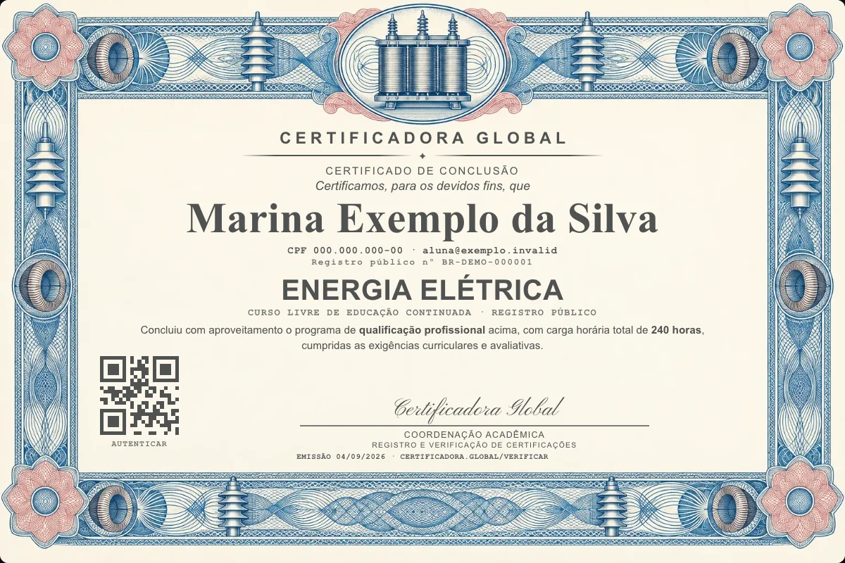 Capa do curso Energia Elétrica