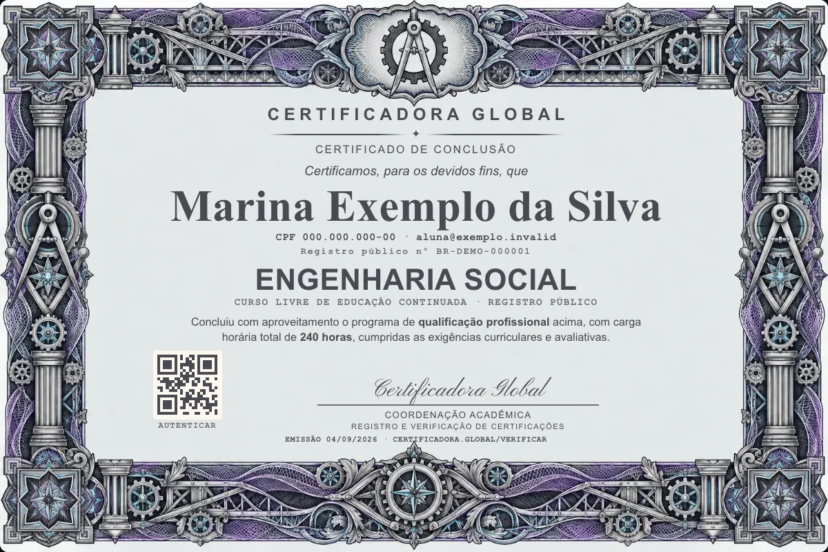Capa do curso Engenharia Social