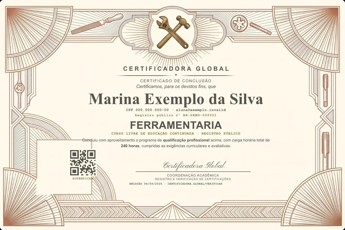 Capa do curso Ferramentaria