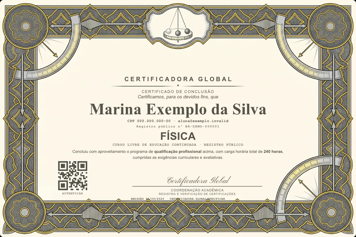 Capa do curso Física