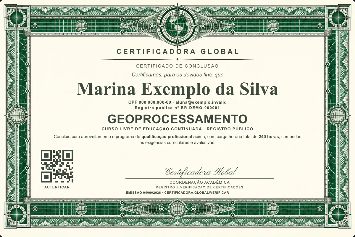 Capa do curso Geoprocessamento
