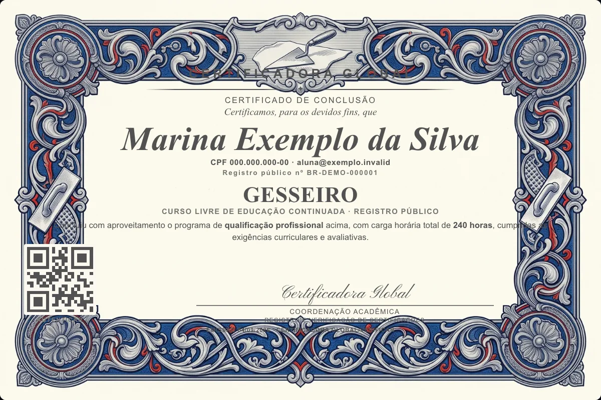 Capa do curso Gesseiro