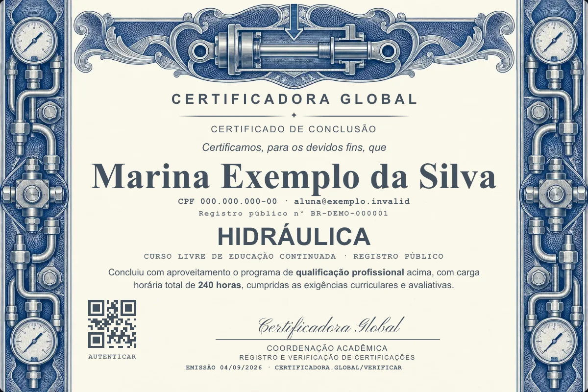 Capa do curso Hidráulica