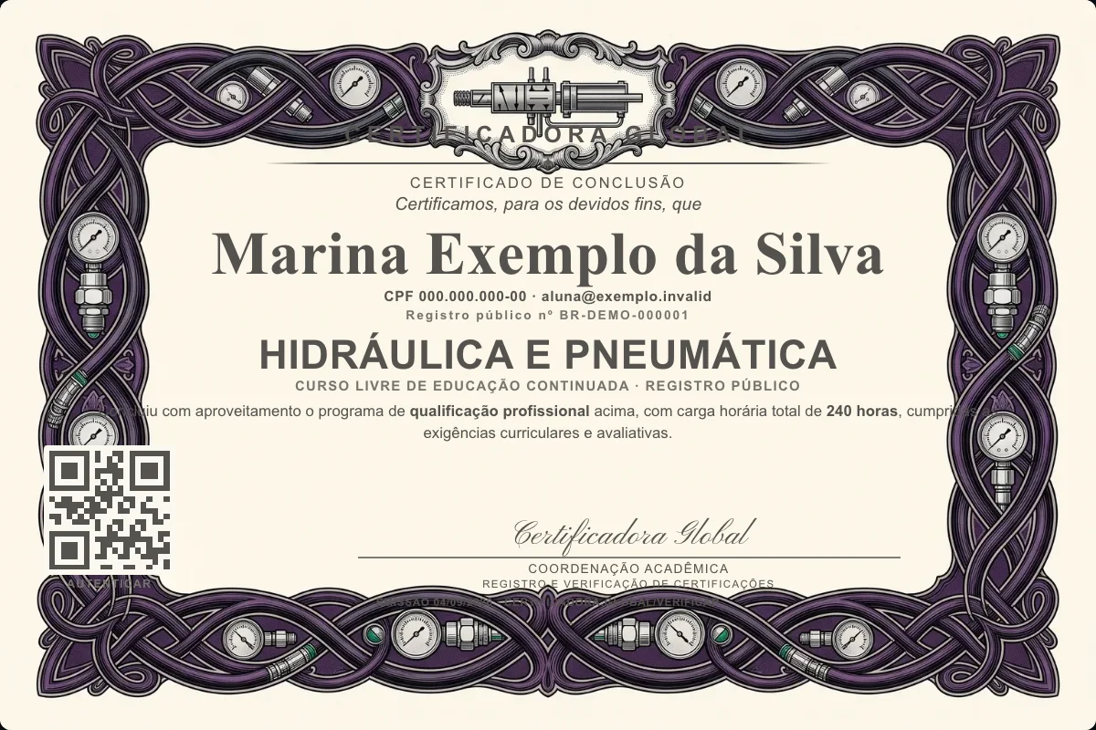 Capa do curso Hidráulica e Pneumática