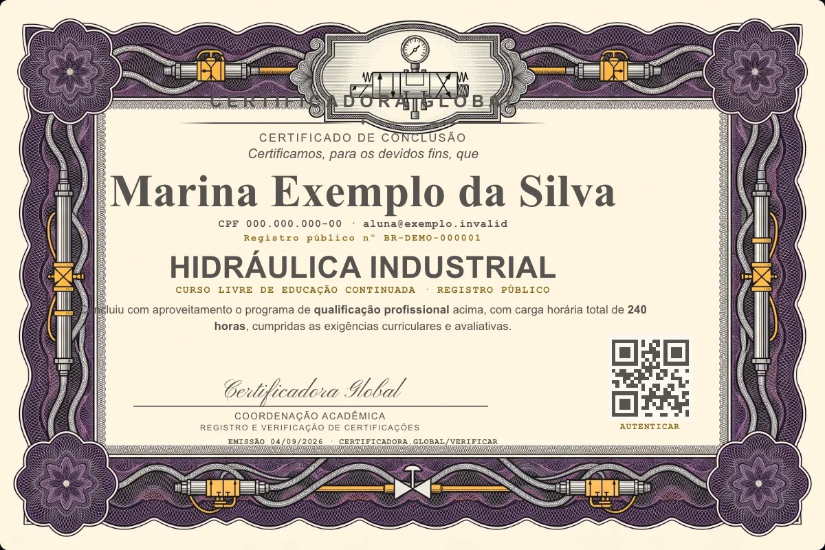 Capa do curso Hidráulica Industrial