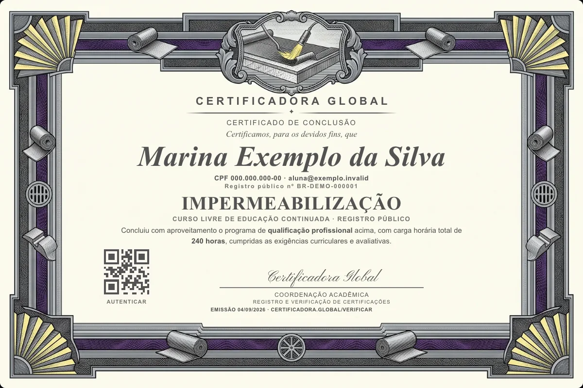 Capa do curso Impermeabilização