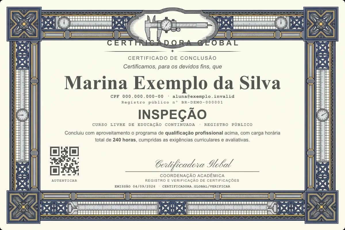 Capa do curso Inspeção