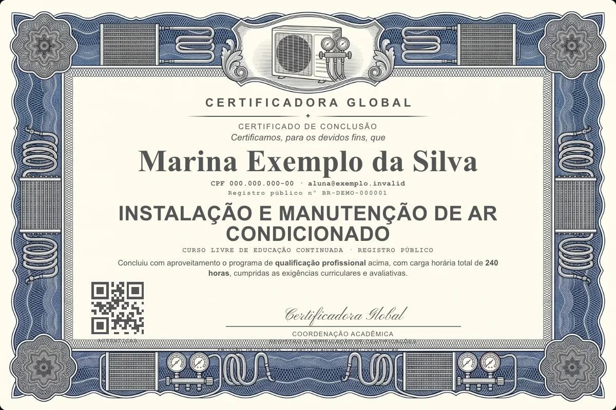 Capa do curso Instalação e Manutenção de Ar Condicionado