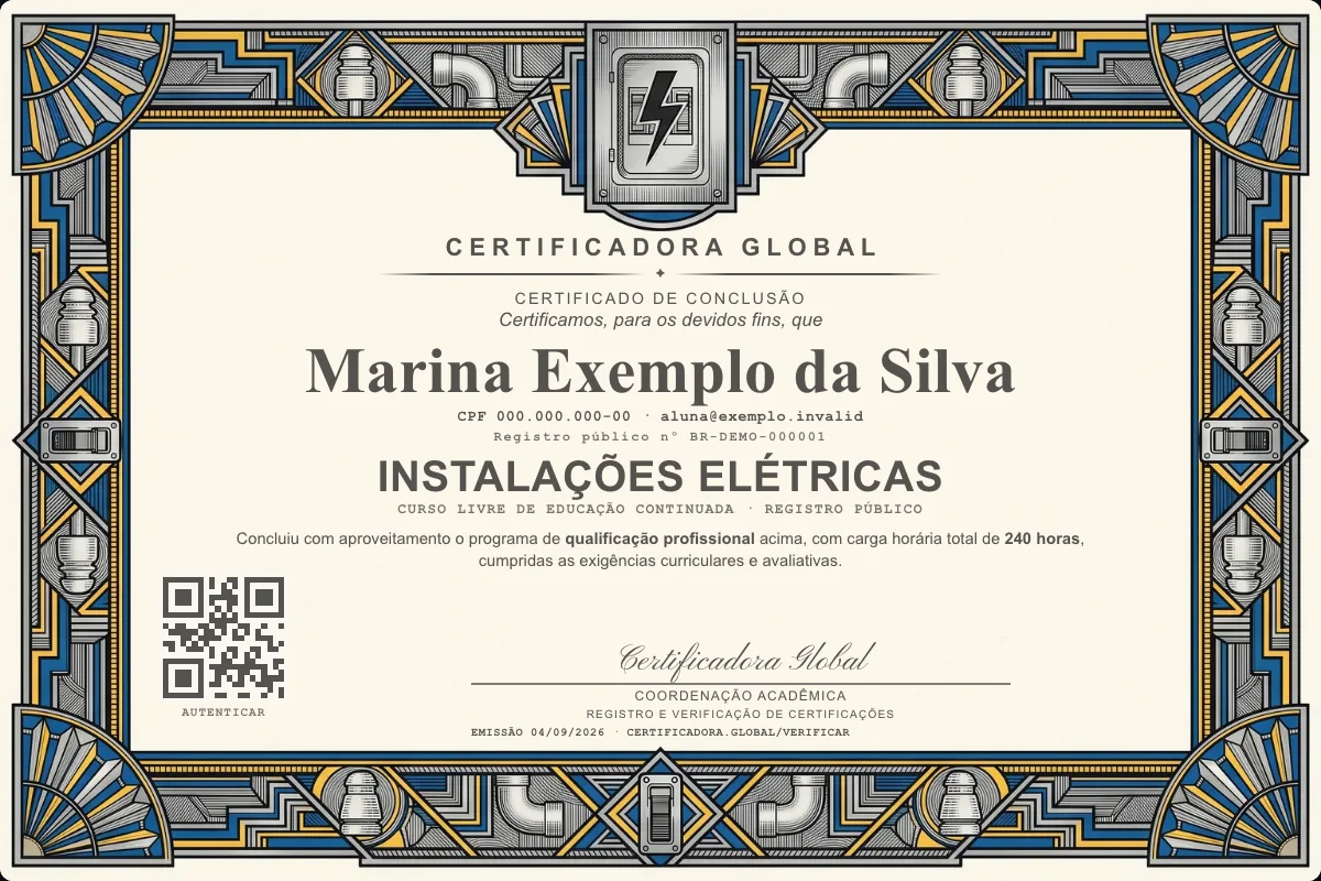 Capa do curso Instalações Elétricas