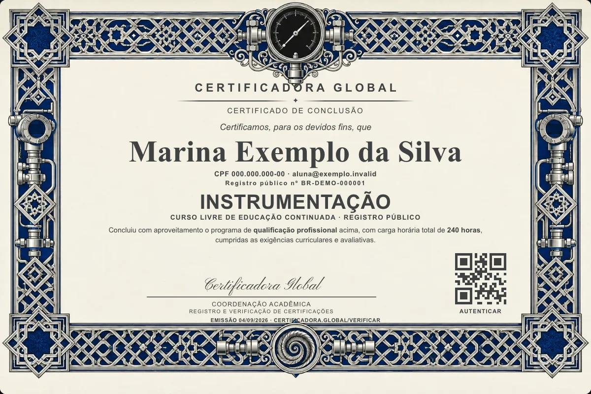 Capa do curso Instrumentação