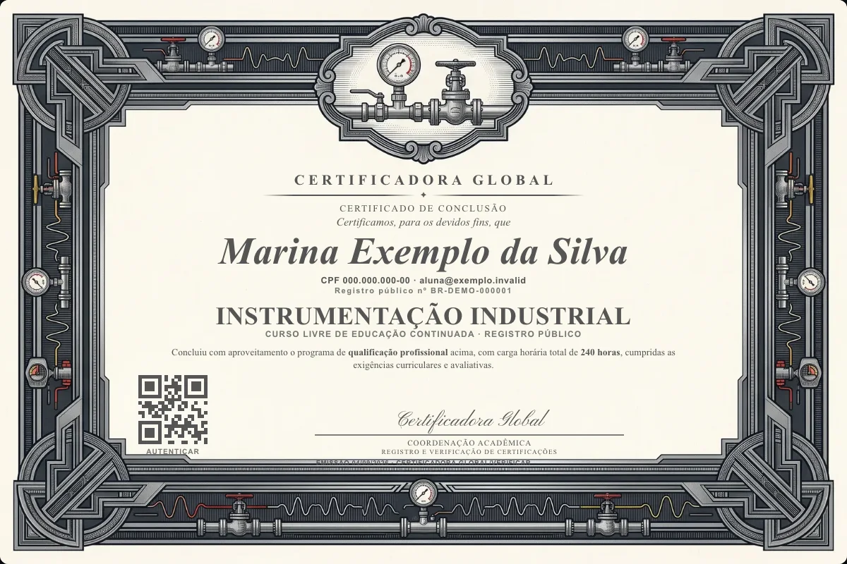Capa do curso Instrumentação Industrial