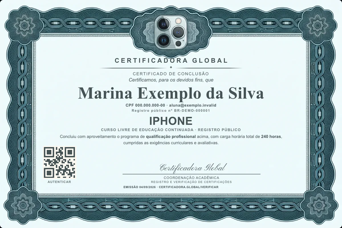 Capa do curso Iphone