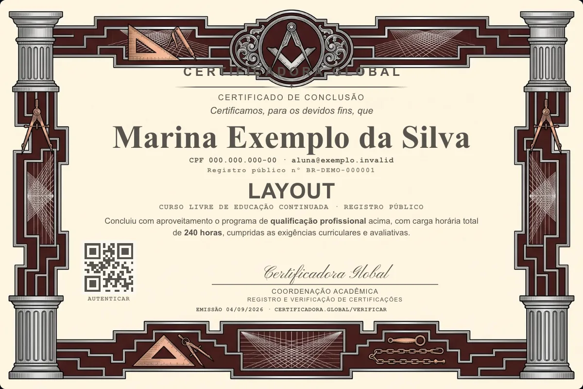 Capa do curso Layout