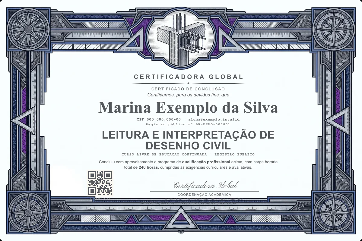 Capa do curso Leitura e Interpretação de Desenho Civil