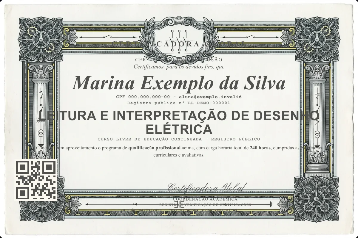 Capa do curso Leitura e Interpretação de Desenho Elétrica