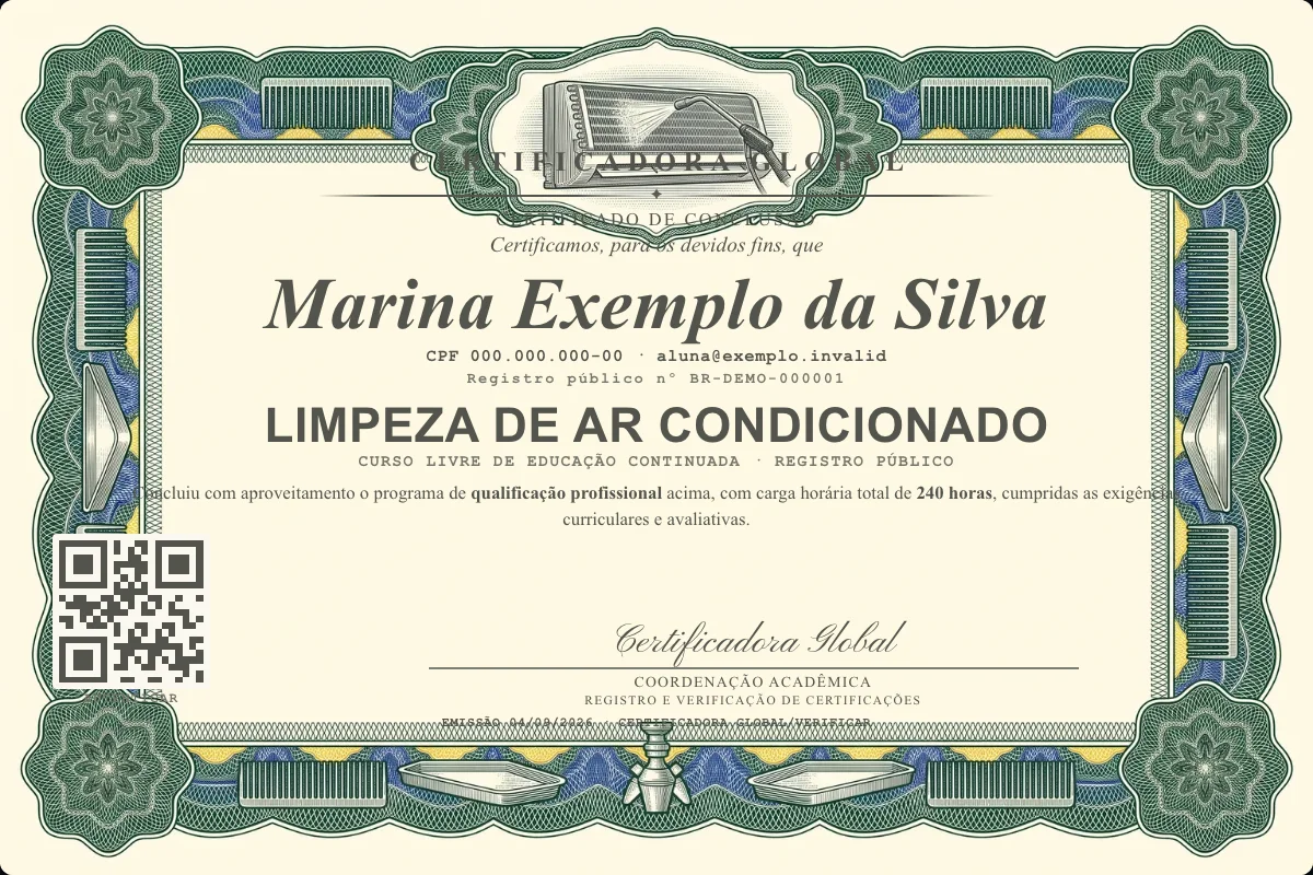 Capa do curso Limpeza de Ar Condicionado