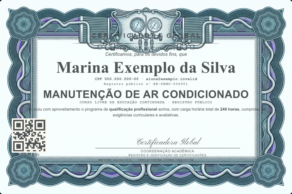 Capa do curso Manutenção de Ar Condicionado