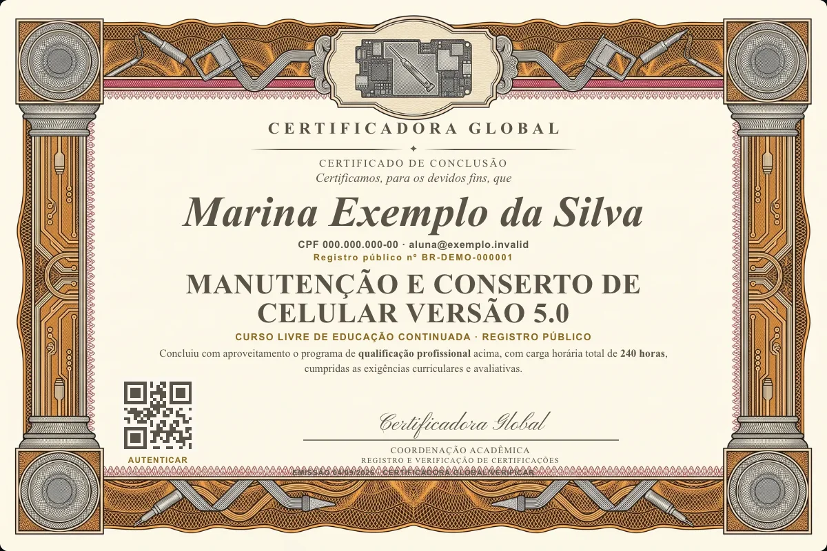 Capa do curso Manutenção e Conserto de Celular Versão 5.0