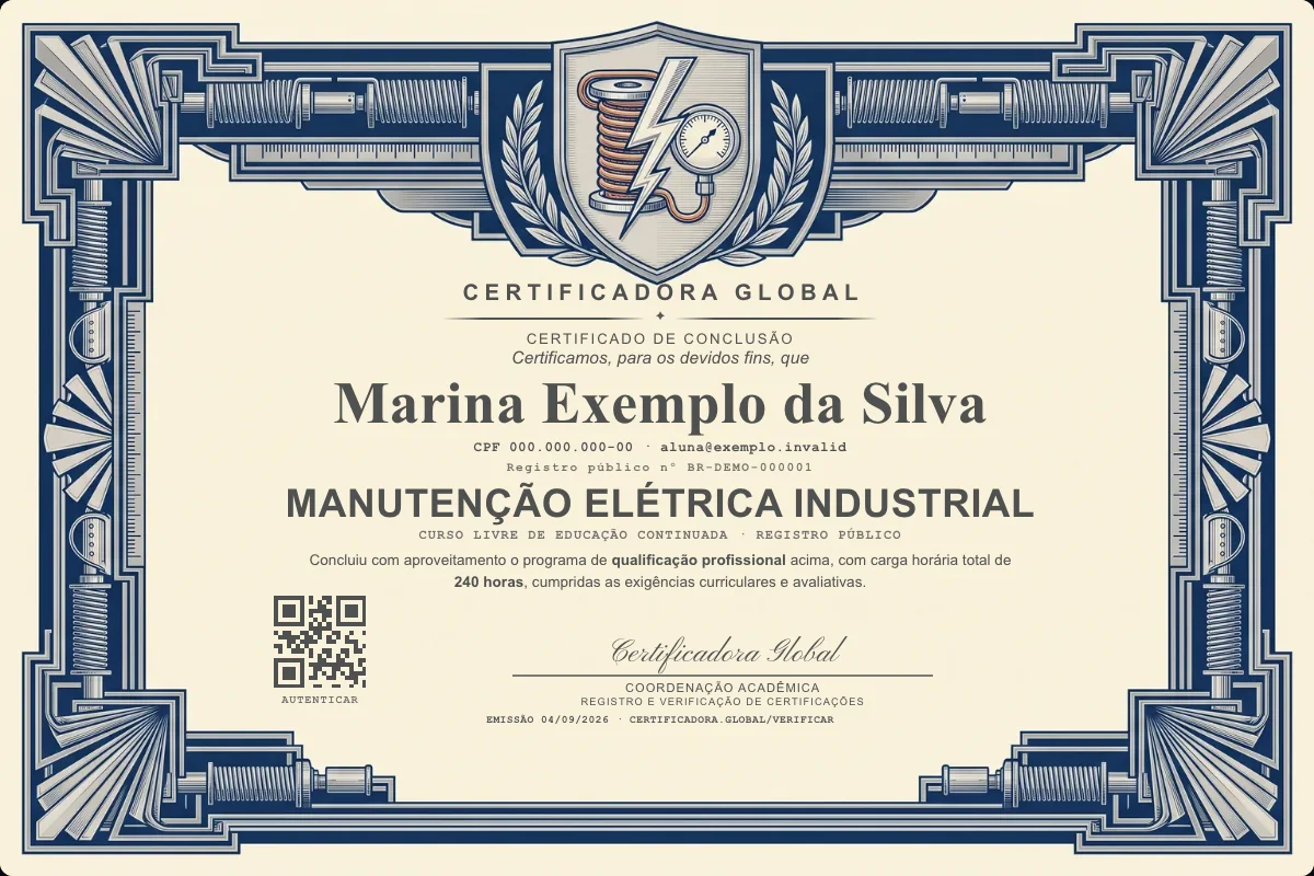 Capa do curso Manutenção Elétrica Industrial